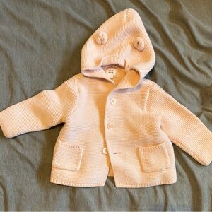 Adorable  light pink Hooded Baby Cardigan